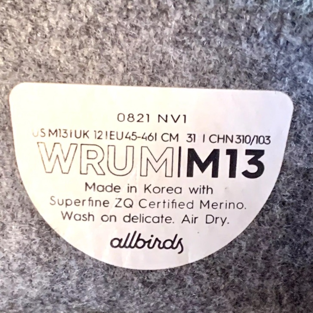 ALLBIRDS WRUM High Top Merino Wool Runner Up Mizzles Men's Sneakers Gray. - Picture 12 of 13